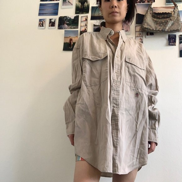 Vintage Tommy Hilfiger Khaki Button Down Shirt - Picture 5 of 8